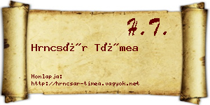 Hrncsár Tímea névjegykártya